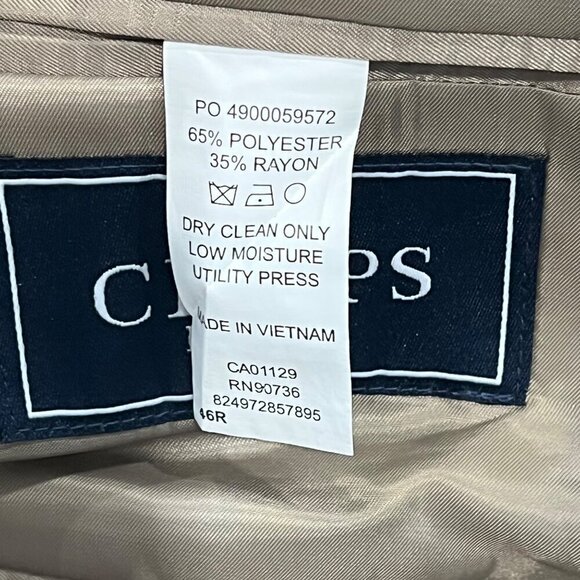 Chaps Mens Houndstooth Blazer Jacket 46R 65% Polyester 35% Rayon Two-Button Sing - Picture 4 of 8